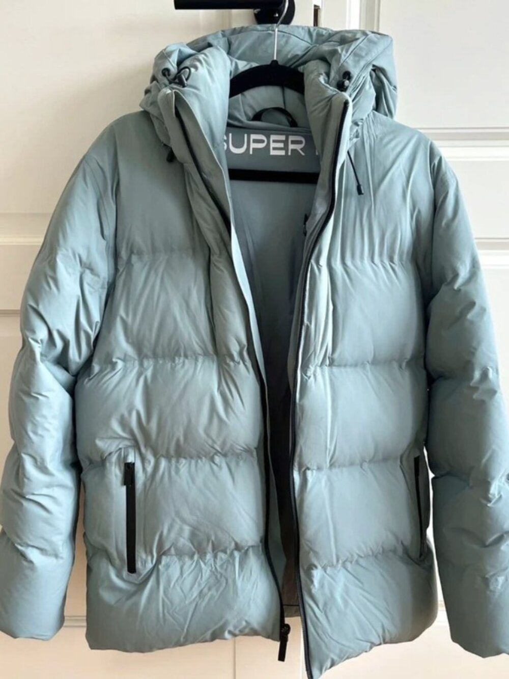 Aritzia TNA The Super Puff Waterproof Puffer Jacket Light Blue Gray Size S